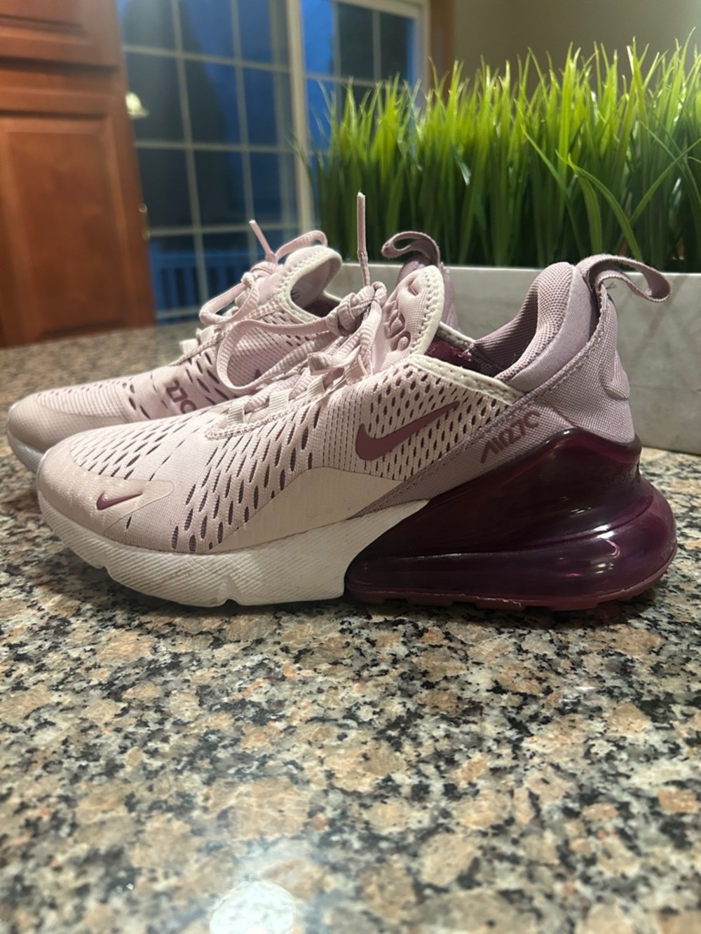 Nike Women's Air Max 270 Sneakers in Light Pink and Maroon